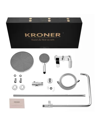 Душевая система Kroner Element 211318-0101, с изливом, высота 91.5-126.5 см, однорычажная