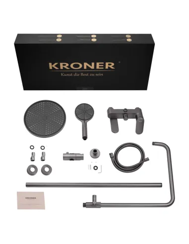 Душова система Kroner Element 211318-5301, з виливом, висота 91.5-126.5 см, одноважільна