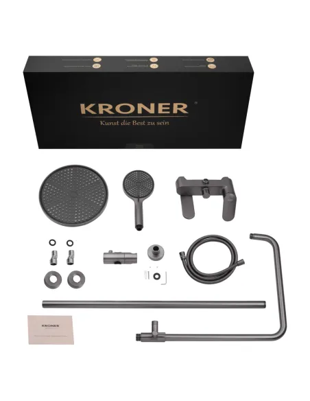 Душевая система Kroner Element 211318-5301, с изливом, высота 91.5-126.5 см, однорычажная