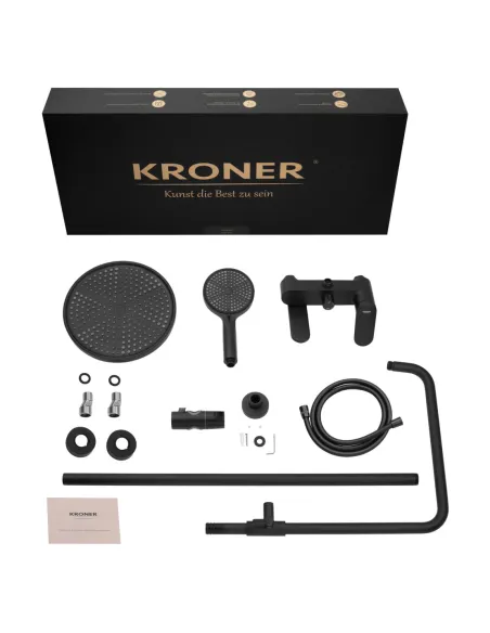 Душевая система Kroner Element 211318-3801, с изливом, высота 91.5-126.5 см, однорычажная