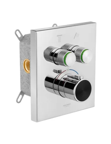 Душова система Kroner Element Thermo 211461-0101, прихованого монтажу, з термостатом, без виливу