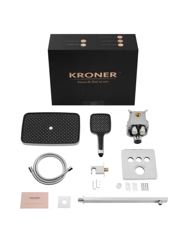 Душевая система Kroner Element Thermo 211461-0101, скрытого монтажа, с термостатом, без излива