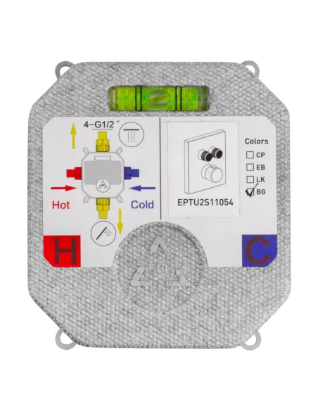 Душевая система Kroner Element Thermo 211461-3801, скрытого монтажа, с термостатом, без излива