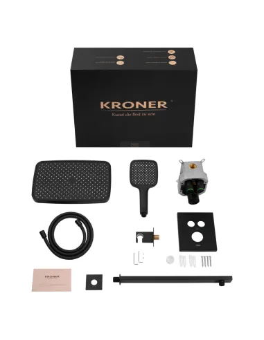 Душевая система Kroner Element Thermo 211461-3801, скрытого монтажа, с термостатом, без излива