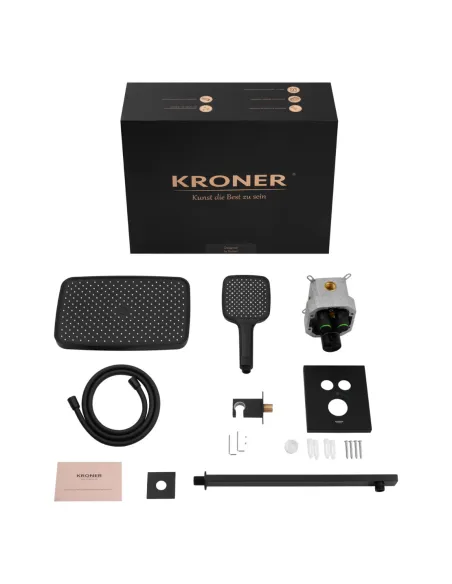 Душова система Kroner Element Thermo 211461-3801, прихованого монтажу, з термостатом, без виливу