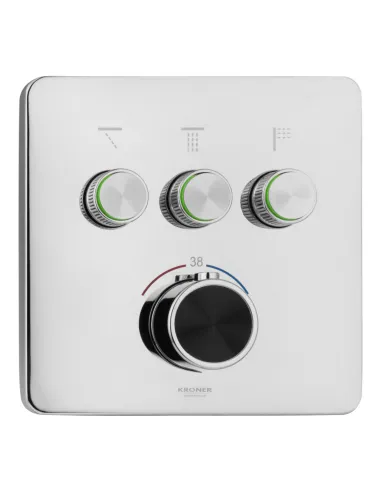Душевая система Kroner Element Thermo 211462-0101, скрытого монтажа, с термостатом, с изливом