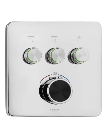 Душова система Kroner Element Thermo 211462-0101, прихованого монтажу, з термостатом, з виливом