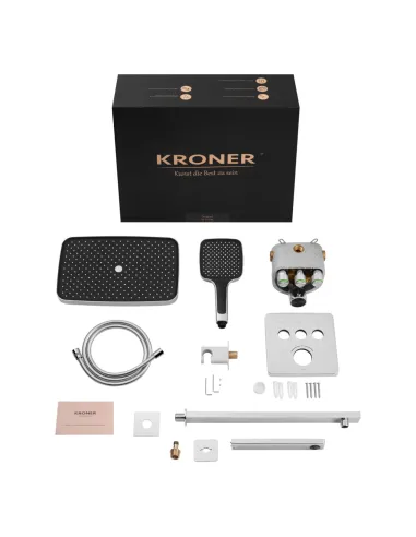 Душова система Kroner Element Thermo 211462-0101, прихованого монтажу, з термостатом, з виливом