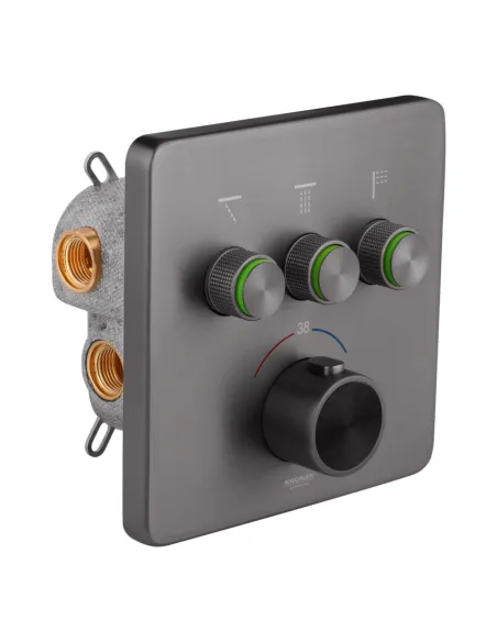 Душевая система Kroner Element Thermo 211462-5301, скрытого монтажа, с термостатом, с изливом
