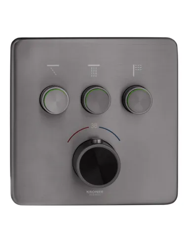 Душова система Kroner Element Thermo 211462-5301, прихованого монтажу, з термостатом, з виливом