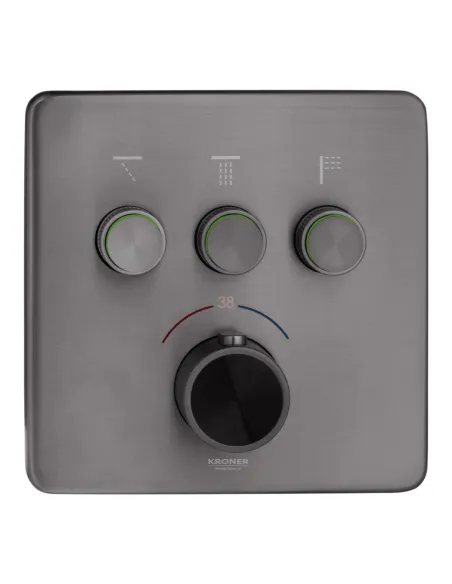 Душова система Kroner Element Thermo 211462-5301, прихованого монтажу, з термостатом, з виливом