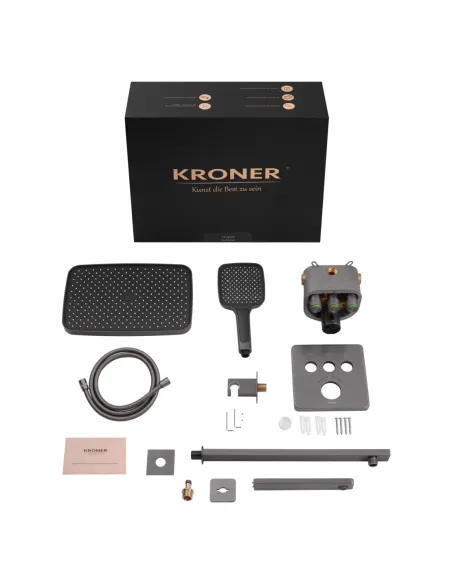 Душевая система Kroner Element Thermo 211462-5301, скрытого монтажа, с термостатом, с изливом