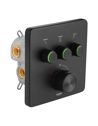 Душевая система Kroner Element Thermo 211462-3801, скрытого монтажа, с термостатом, с изливом