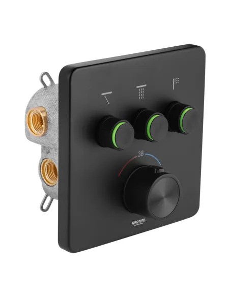 Душова система Kroner Element Thermo 211462-3801, прихованого монтажу, з термостатом, з виливом