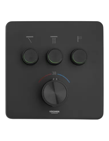 Душова система Kroner Element Thermo 211462-3801, прихованого монтажу, з термостатом, з виливом
