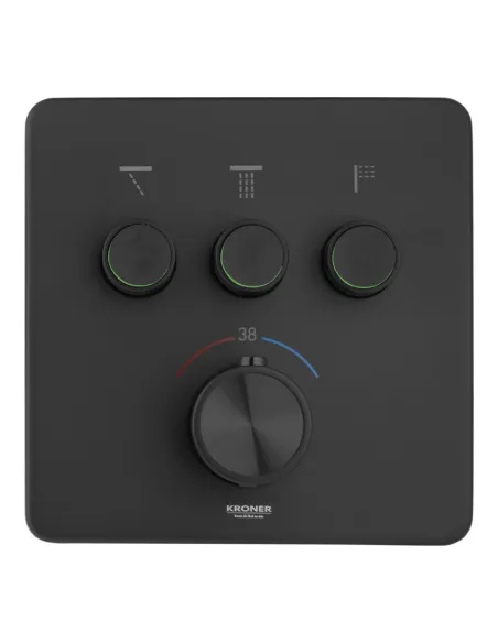 Душевая система Kroner Element Thermo 211462-3801, скрытого монтажа, с термостатом, с изливом
