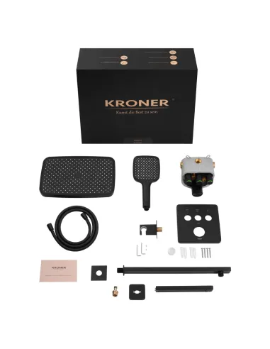 Душевая система Kroner Element Thermo 211462-3801, скрытого монтажа, с термостатом, с изливом