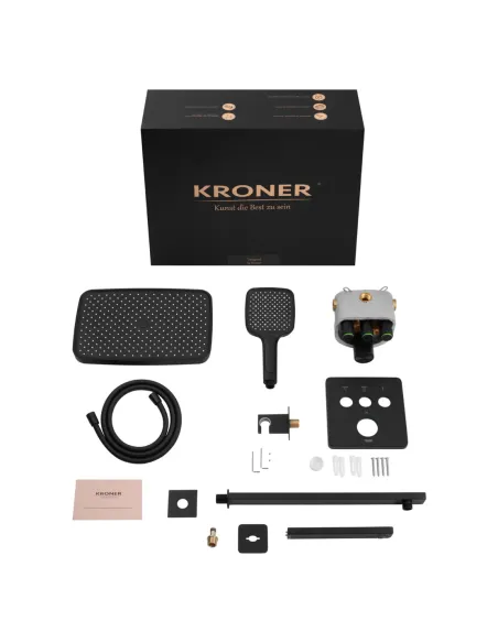 Душевая система Kroner Element Thermo 211462-3801, скрытого монтажа, с термостатом, с изливом