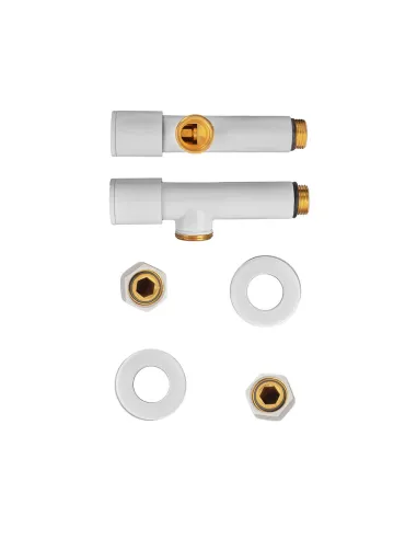 Кран для полотенцесушителя Koer KR.SET.534 WHITE угловой, 1/2 дюйма, 2 шт