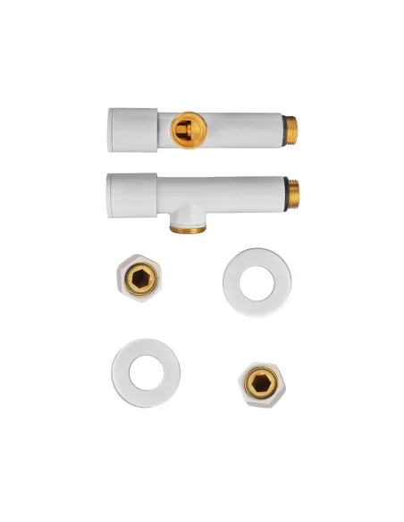 Кран для полотенцесушителя Koer KR.SET.534 WHITE угловой, 1/2 дюйма, 2 шт