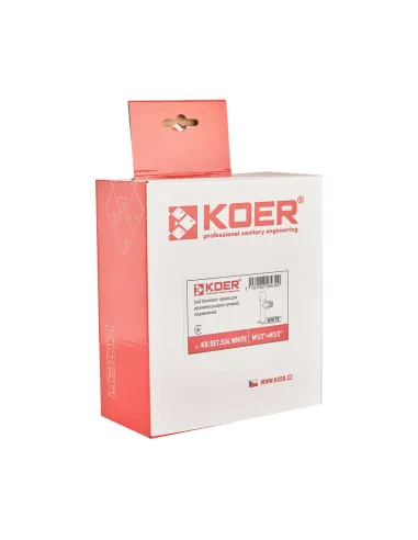 Кран для полотенцесушителя Koer KR.SET.534 WHITE угловой, 1/2 дюйма, 2 шт
