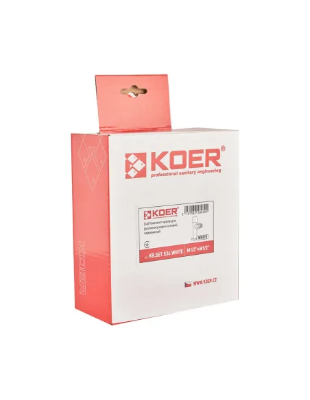 Кран для полотенцесушителя Koer KR.SET.534 WHITE угловой, 1/2 дюйма, 2 шт