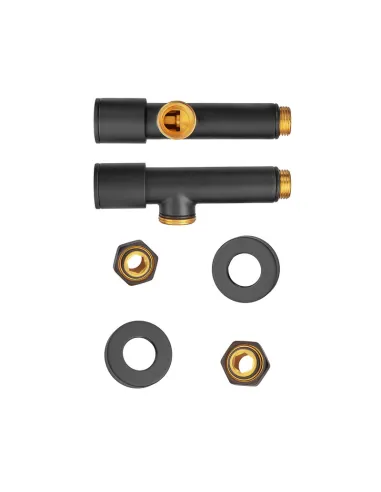 Кран для сушки для рушників Koer KR.SET.535 BLACK кутовий, 1/2 дюйма, 2 шт
