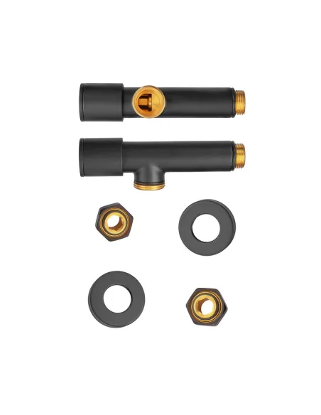 Кран для сушки для рушників Koer KR.SET.535 BLACK кутовий, 1/2 дюйма, 2 шт