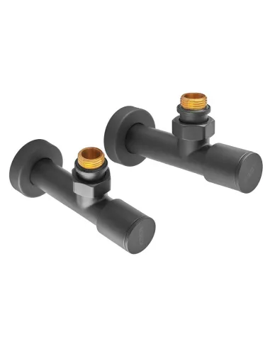 Кран для сушки для рушників Koer KR.SET.535 BLACK кутовий, 1/2 дюйма, 2 шт
