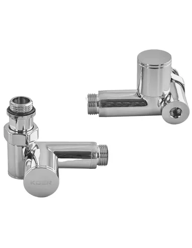 Кран для полотенцесушителя Koer KR.SET.551 под ТЭН угловой, 1/2 дюйма, 2 шт