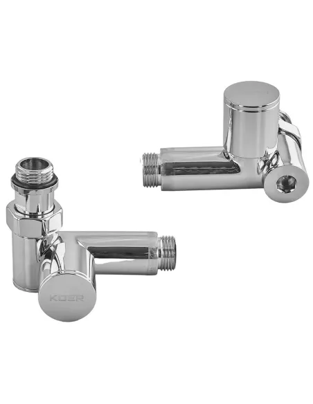 Кран для полотенцесушителя Koer KR.SET.551 под ТЭН угловой, 1/2 дюйма, 2 шт