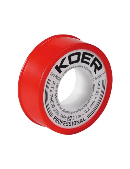 Фум лента тефлоновая Koer STP-01 PRO, 19х0.2 мм, 20 метров