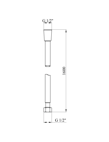 Шланг для душу Kroner KRM-SCH607 Anti-Twist, чорний, 160 см