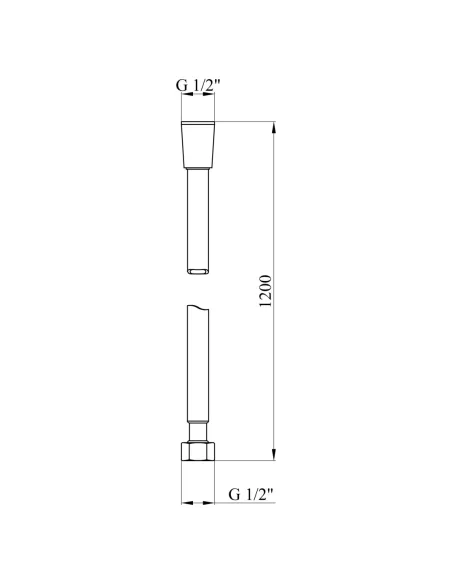 Шланг для душу Kroner KRM-SCH608 Anti-Twist, чорний, 120 см