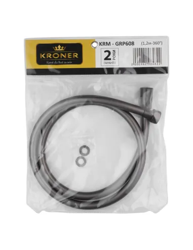 Шланг для душа Kroner KRM - GRP608 Anti-Twist, серый, 120 см