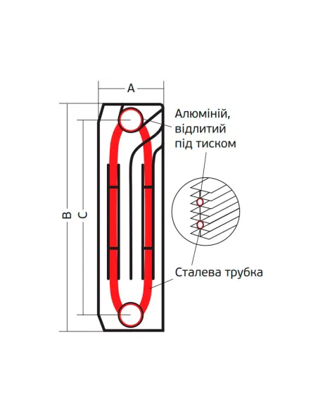 Радиатор биметаллический Koer 100 Bimetal-500 ROYAL, 10 секций
