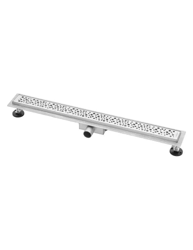 Душевой линейный трап Kroner KRP Eifel M80 Muster, 100-155х840х140 мм, нержавеющая сталь, сухой затвор