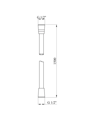 Шланг для душа Kroner Element 2860912915Z-3801, черный, 150 см