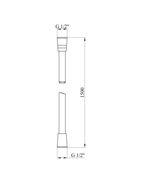 Шланг для душу Kroner Element 2860912915Z-3801, чорний, 150 см