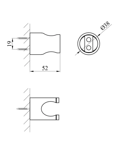 Держатель для ручного душа Kroner Element 2840872901Z-0101, пластик, хром