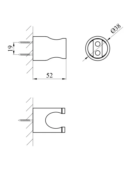 Держатель для ручного душа Kroner Element 2840872923Z-5301, пластик, черный