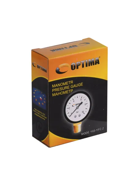 Манометр Optima Y60 - YFC-2 10 атмосфер 60 мм с нижним подключением
