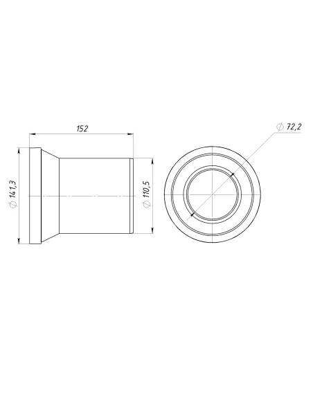 Насадка для унітазу Optimum Opti 14110/150 150 мм пряма