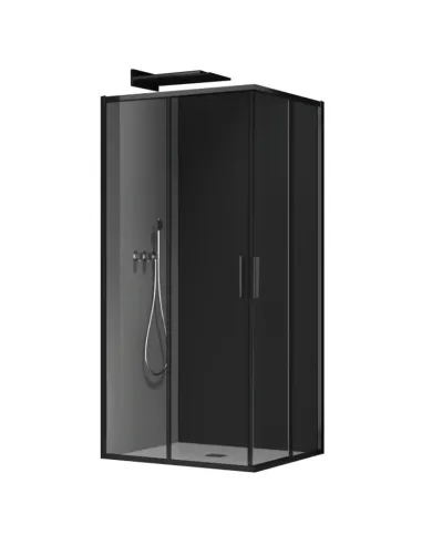 Душова кабіна без піддону Koer SR SC10-90x90x195-TR-07, квадратна, графіт