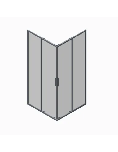Душова кабіна без піддону Koer SR SC10-90x90x195-TR-07, квадратна, графіт