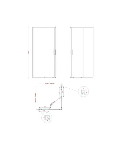 Душевая кабина без поддона Koer SR SC10-90x90x195-TR-07, квадратная, графит