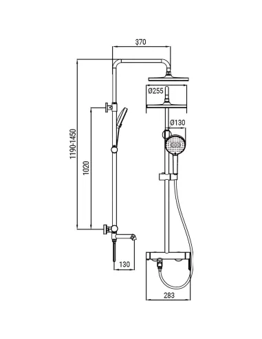 Душевая система Koer KB-56029-01 с изливом, хром