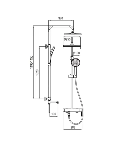 Душевая система Koer KB-56029-01 с изливом, хром