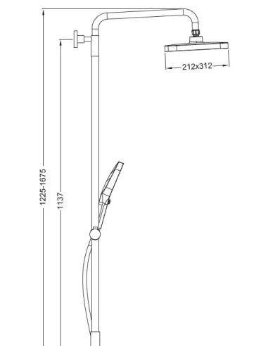 Душевая система Koer KB-56030-01 с изливом, хром