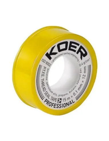 Фум стрічка тефлонова Koer ST-02, 12х0.1 мм, 15 метрів, для газу
